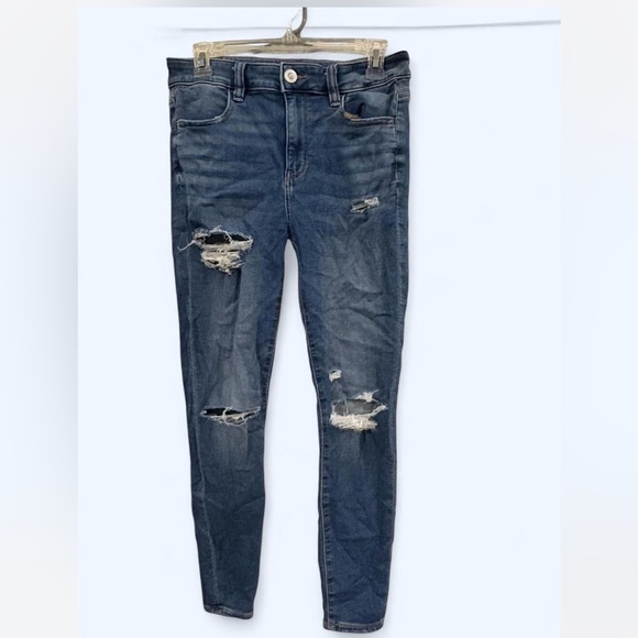 American Eagle Outfitters Denim - American Eagle Outfitters Blue Ripped Skinny Jeans